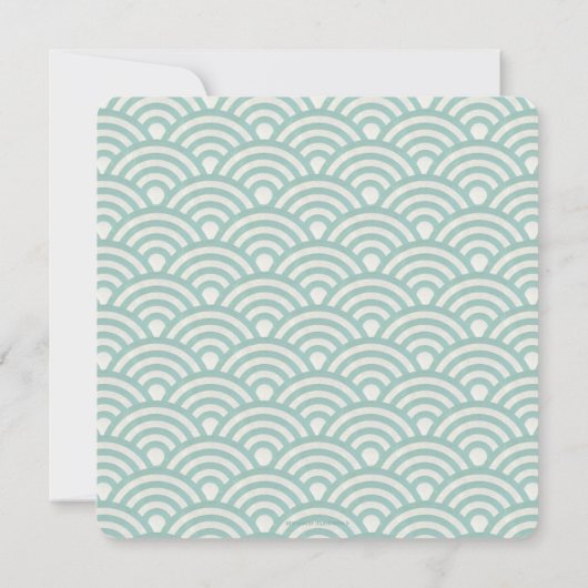 Seafoam Green+White Stillzed Waves Modern Wedding Kaart (Achterkant)