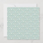 Seafoam Green + White Waves Elegant Beach Wedding Kaart (Achterkant)
