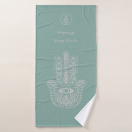 Seafoam Green Yoga Studio Hamsa  Badhanddoek