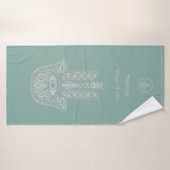 Seafoam Green Yoga Studio Hamsa  Badhanddoek (Badhanddoek)