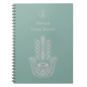 Seafoam Green Yoga Studio Hamsa  Notitieboek (Voorkant)