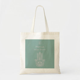 Seafoam Green Yoga Studio Hamsa  Tote Bag