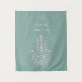Seafoam Green Yoga Studio Hamsa  Wandkleed