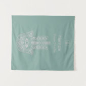 Seafoam Green Yoga Studio Hamsa  Wandkleed (Voorkant (horizontaal))