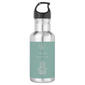 Seafoam Green Yoga Studio Hamsa  Waterfles (Voorkant)