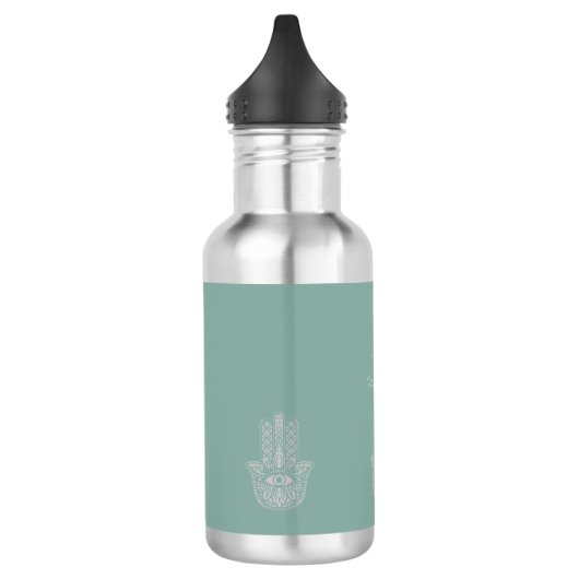 Seafoam Green Yoga Studio Hamsa  Waterfles (Links)