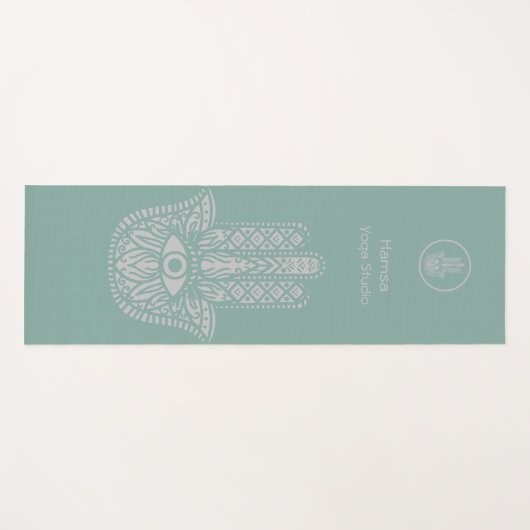 Seafoam Green Yoga Studio Hamsa  Yogamat (Voorkant (horizontaal))
