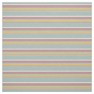 Seafoam grijs oker geel Mauve strepen patroon Stof