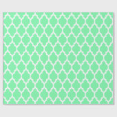 Seafoam Groen Wit XL Marokkaanse Quatrefoil #4 Cadeaupapier (Vlak)