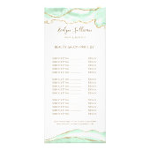 Seafoam groene agaat prijslijst rack kaart (Voorkant)