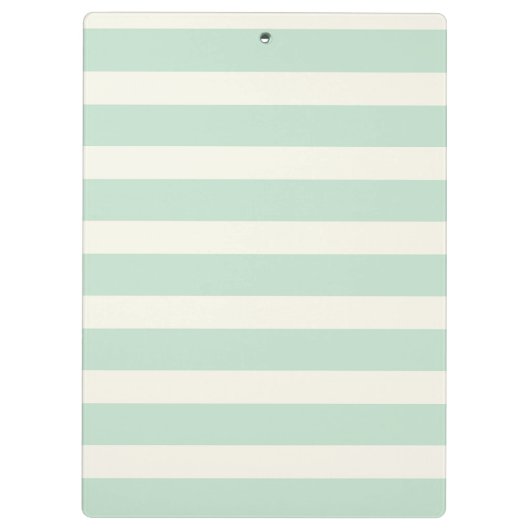 Seafoam groene en gebroken witte strepen klembord (Achterkant)