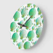 Seafoam groene zeeschelpen op wit grote klok (Hoek)