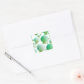 Seafoam groene zeeschelpen op wit vierkante sticker (Envelop)