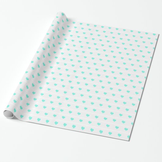 Seafoam Hearts Cadeaupapier (Uitgerold)