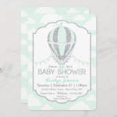 Seafoam Hete Luchtballon Geslachtsneutraal Baby sh Kaart (Voorkant / Achterkant)