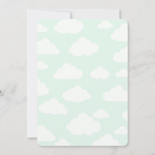 Seafoam Hete Luchtballon Geslachtsneutraal Baby sh Kaart (Achterkant)