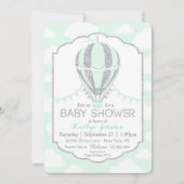 Seafoam Hete Luchtballon Geslachtsneutraal Baby sh Kaart (Voorkant)
