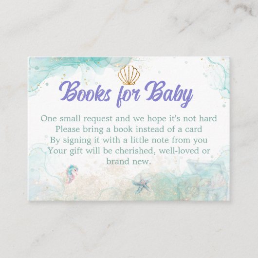 Seafoam Lavender Mermaid Books Request Informatiekaartje (Voorkant)