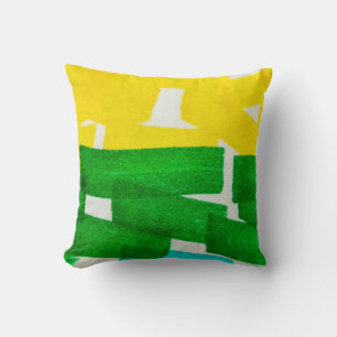 Seafoam Lila Boho Hand Drawn Stroke. Fuchsia Hot Kussen