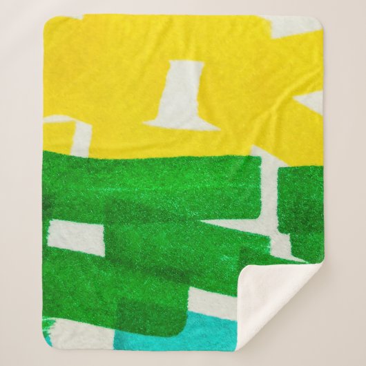 Seafoam Lilac Boho Hand Drawn Stroke. Fuchsia Hot  Sherpa Deken (Voorkant)