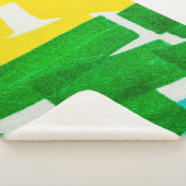 Seafoam Lilac Boho Hand Drawn Stroke. Fuchsia Hot  Sherpa Deken (3/4)