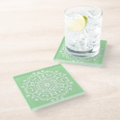 Seafoam Mandala Glazen Onderzetter (Schuin)