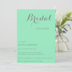 SEAFOAM Minimale Bridal Shower-uitnodiging Kaart