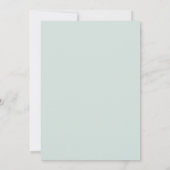 Seafoam Mint Blad Bruiloft Kaart (Achterkant)