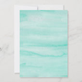 Seafoam Mint Green Abstracte Waterverf Wedding Kaart (Achterkant)