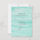 Seafoam Mint Green Abstracte Waterverf Wedding RSVP Kaartje (Voorkant)