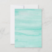 Seafoam Mint Green Abstracte Waterverf Wedding RSVP Kaartje (Achterkant)