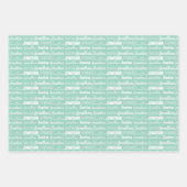 Seafoam Mint Green Birthday Gepersonaliseerde naam Inpakpapier Vel (Voorkant 2)