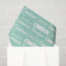 Seafoam Mint Green Birthday Personalized Name Tissuepapier