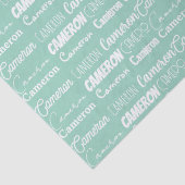 Seafoam Mint Green Birthday Personalized Name Tissuepapier (Detail)