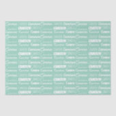 Seafoam Mint Green Birthday Personalized Name Tissuepapier (Voorkant)