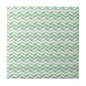 Seafoam Mint Green Herringbone Lines Tegeltje (Voorkant)