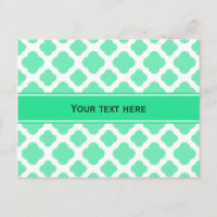 Seafoam Mint Green Quatrefoil Patroon