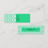 Seafoam Mint Green Zigzgag Patroon Mini Visitekaartje (Voorkant / Achterkant)