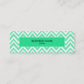 Seafoam Mint Green Zigzgag Patroon Mini Visitekaartje (Achterkant)