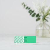 Seafoam Mint Green Zigzgag Patroon Mini Visitekaartje (Staand voorkant)