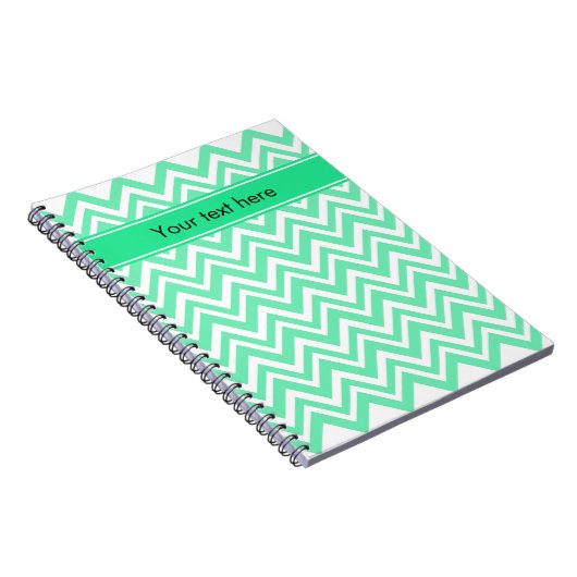 Seafoam Mint Green Zigzgag Patroon Notitieboek (Rechterzijde)