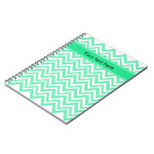 Seafoam Mint Green Zigzgag Patroon Notitieboek (Linkerzijde)