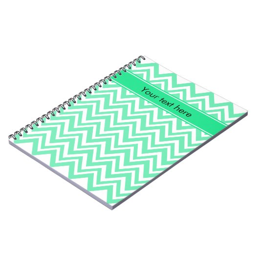 Seafoam Mint Green Zigzgag Patroon Notitieboek (Linkerzijde)