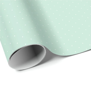 Seafoam mint groen wit minuscule polka punts patro cadeaupapier
