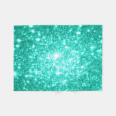 Seafoam Mint Groene Sterren Fleece Deken (Voorkant (Horizontaal))