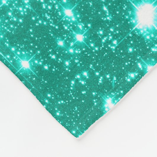 Seafoam Mint Groene Sterren Fleece Deken (Hoek)