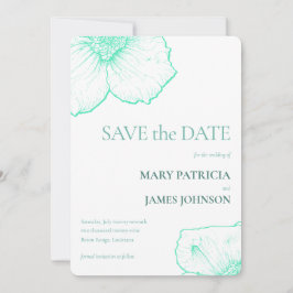 Seafoam Moderne Minimalistische Botanische Huwelij Save The Date