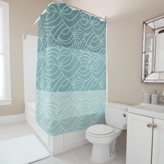 Seafoam Ocean Waves Shower Curtain Douchegordijn (In situ)