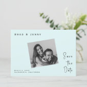 Seafoam Paar Foto Bruiloft Save the Date (Staand voorkant)