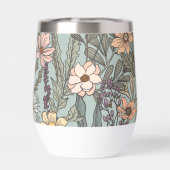 Seafoam Pink Yellow Retro Wildflower (Achterkant)